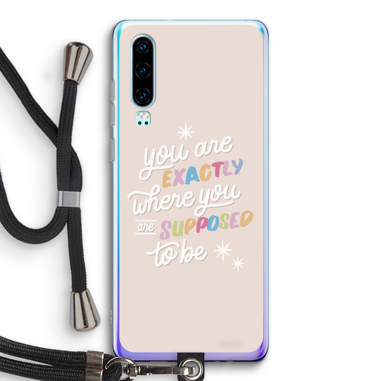 Right Place: Huawei P30 Transparant Hoesje met koord