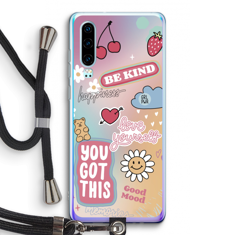 Positivity: Huawei P30 Transparant Hoesje met koord