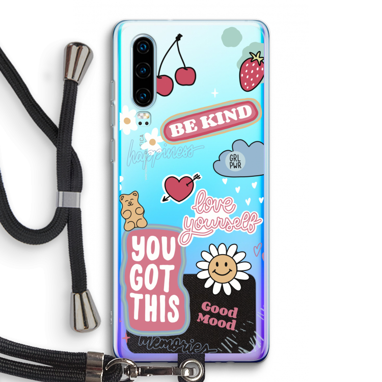 Positivity: Huawei P30 Transparant Hoesje met koord