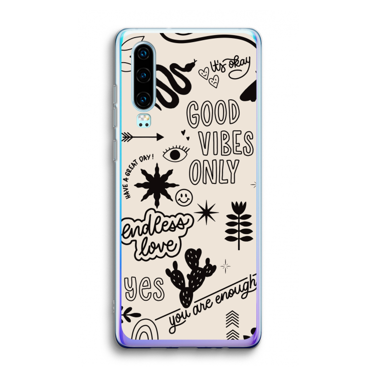 Good vibes: Huawei P30 Transparant Hoesje