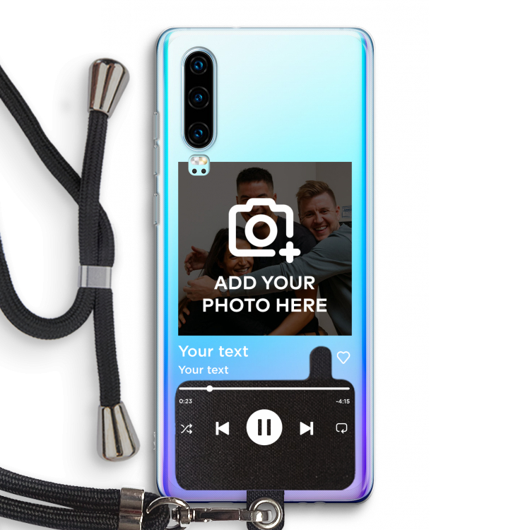 Music Player: Huawei P30 Transparant Hoesje met koord