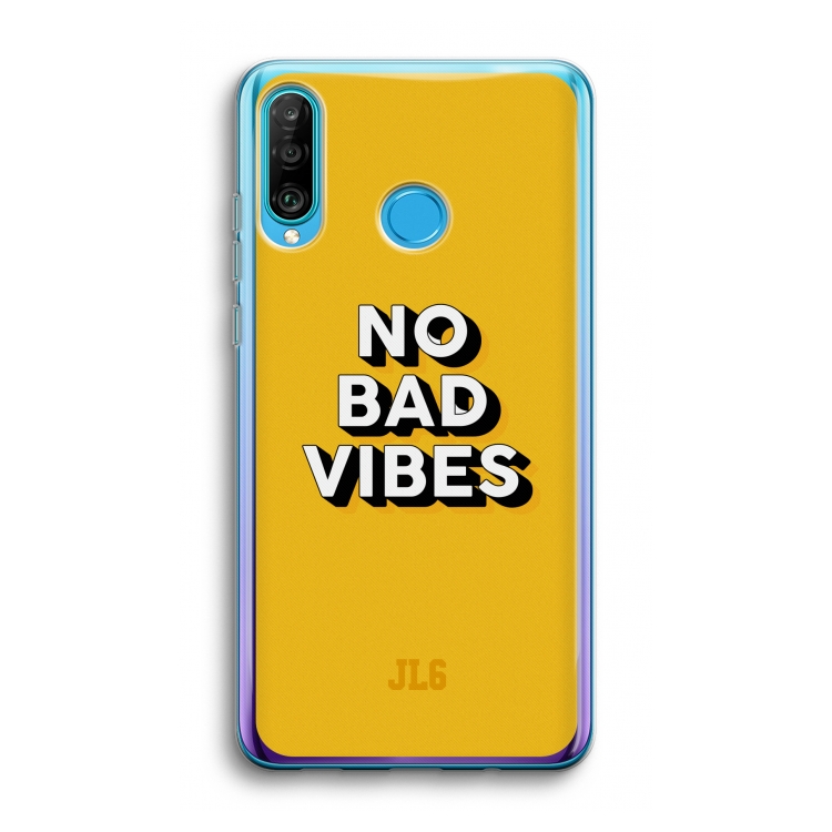 No Bad Vibes: Huawei P30 Lite Transparant Hoesje