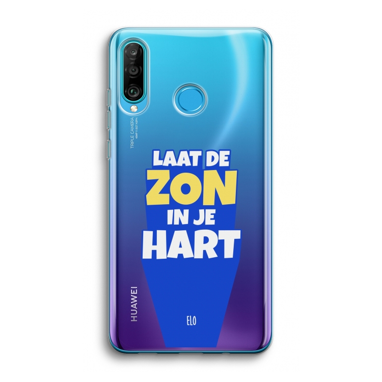Laat de zon in je hart: Huawei P30 Lite Transparant Hoesje