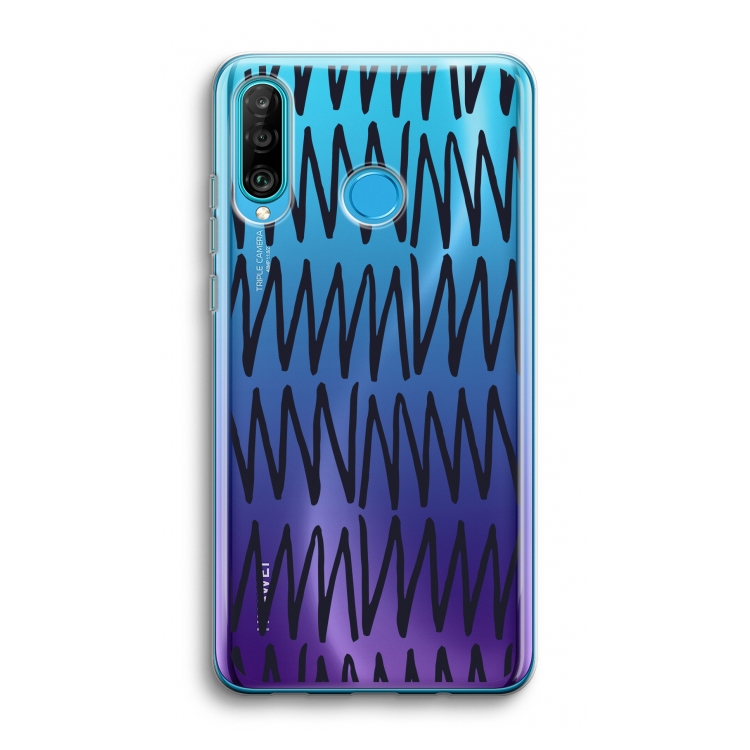 CaseCompany Marrakech Zigzag: Huawei P30 Lite Transparant Hoesje