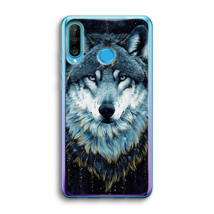 Darkness Wolf: Huawei P30 Lite Transparant Hoesje