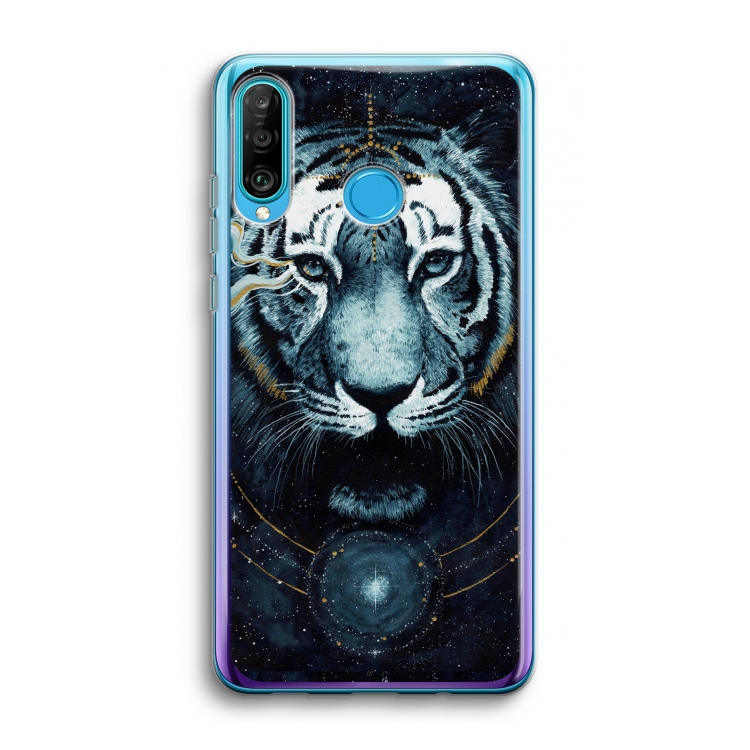 Darkness Tiger: Huawei P30 Lite Transparant Hoesje