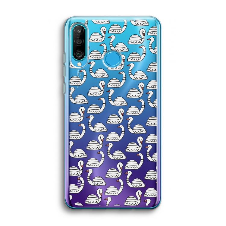 Zwanen: Huawei P30 Lite Transparant Hoesje