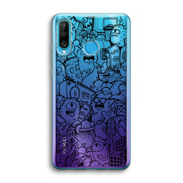 Vexx Black City : Huawei P30 Lite Transparant Hoesje