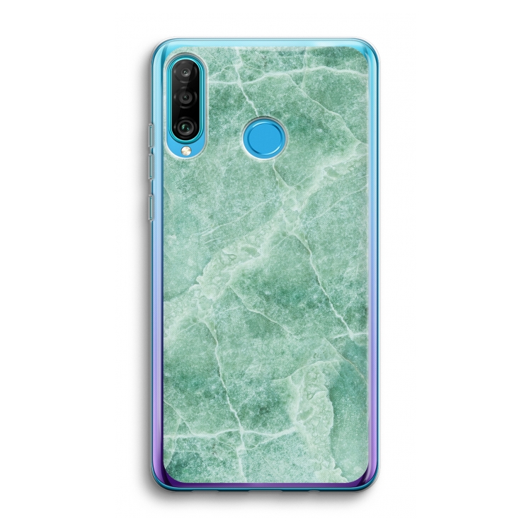 Groen marmer: Huawei P30 Lite Transparant Hoesje