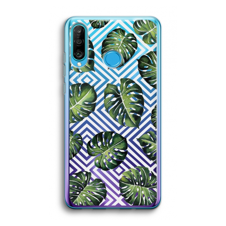 Geometrische jungle: Huawei P30 Lite Transparant Hoesje