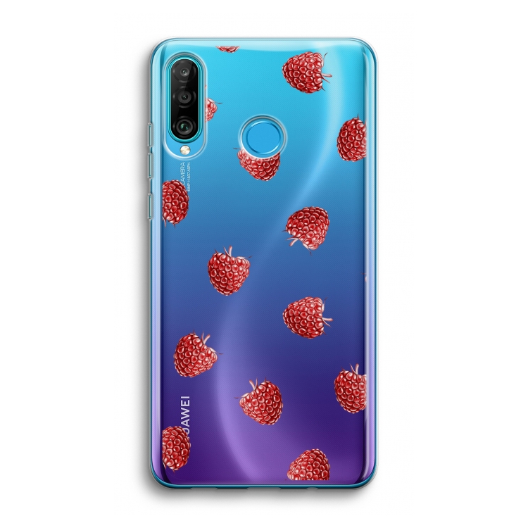 Framboosjes: Huawei P30 Lite Transparant Hoesje