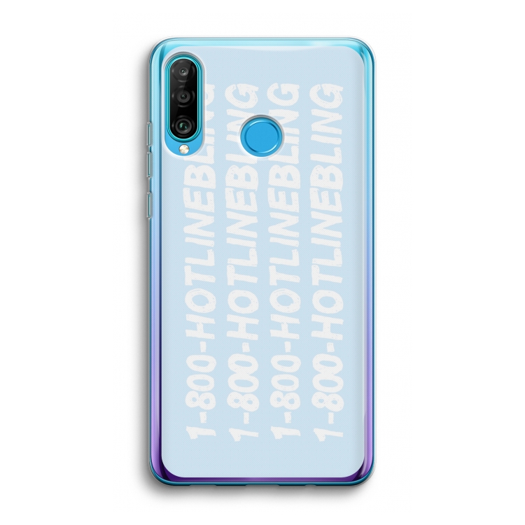 Hotline bling blue: Huawei P30 Lite Transparant Hoesje