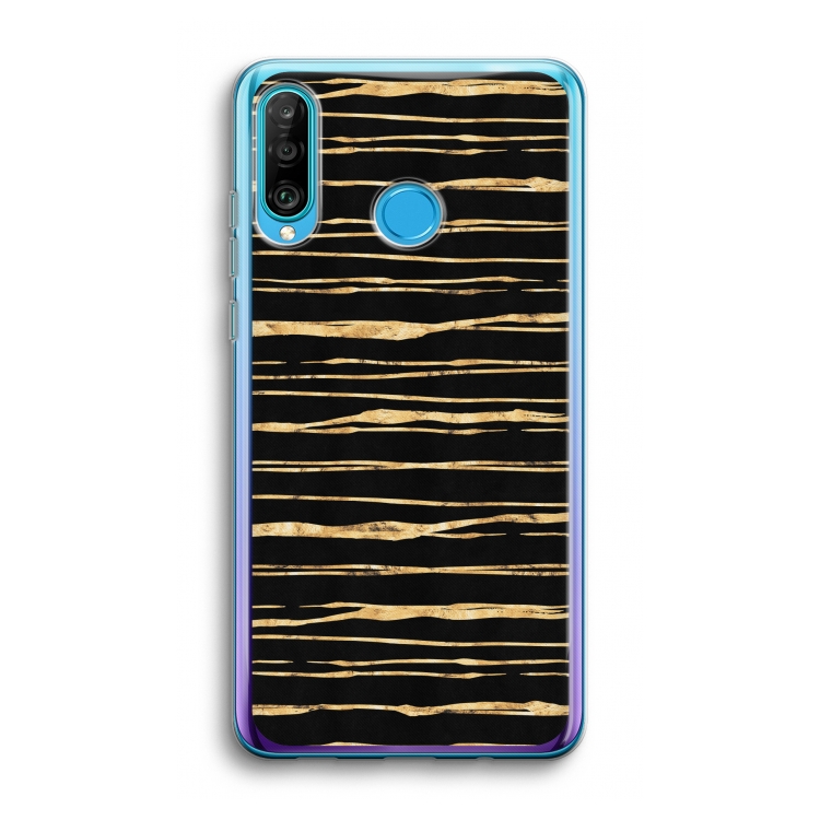 Gouden strepen: Huawei P30 Lite Transparant Hoesje