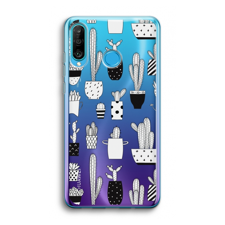 Cactusmotief: Huawei P30 Lite Transparant Hoesje