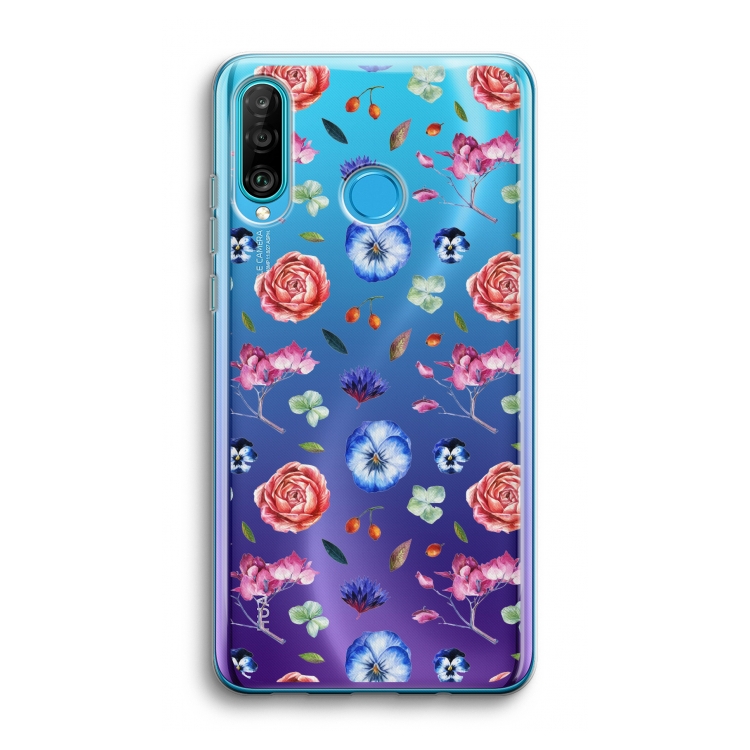 Bloemetjes: Huawei P30 Lite Transparant Hoesje