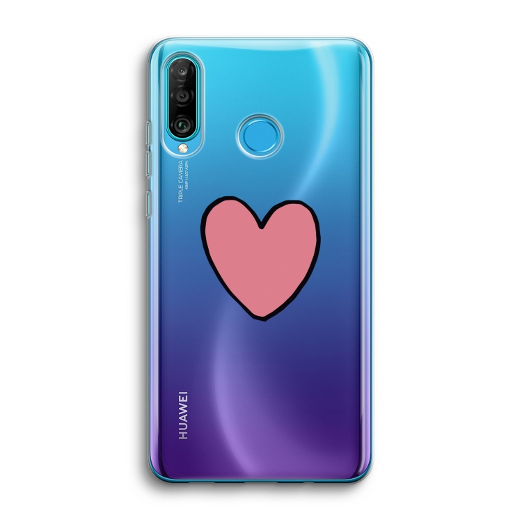 Hartje: Huawei P30 Lite Transparant Hoesje