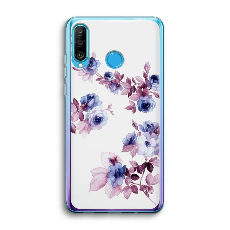 Waterverf bloemen: Huawei P30 Lite Transparant Hoesje