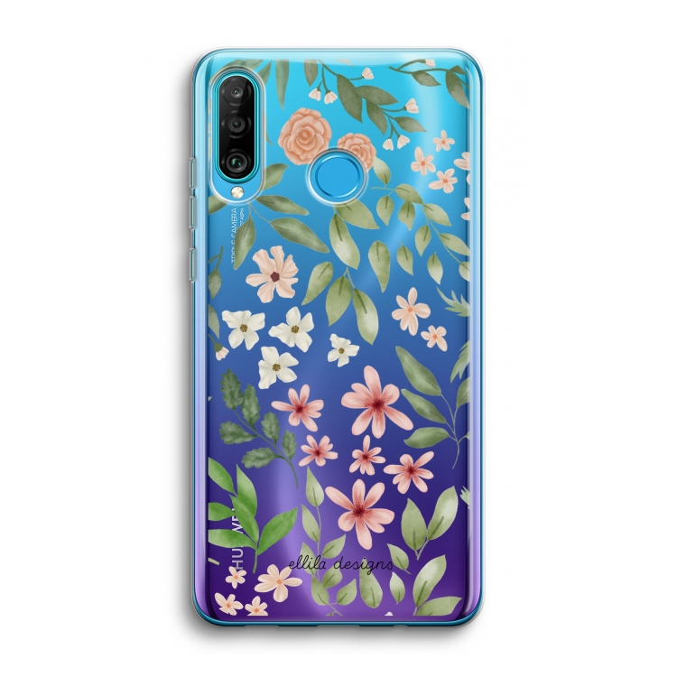 Botanical sweet flower heaven: Huawei P30 Lite Transparant Hoesje