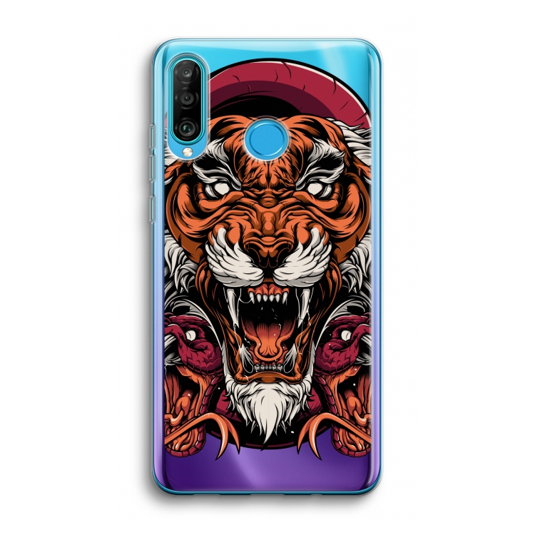 Tiger and Rattlesnakes: Huawei P30 Lite Transparant Hoesje