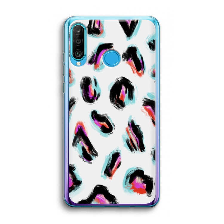 Cheetah color: Huawei P30 Lite Transparant Hoesje