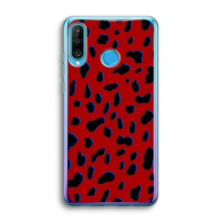Red Leopard: Huawei P30 Lite Transparant Hoesje