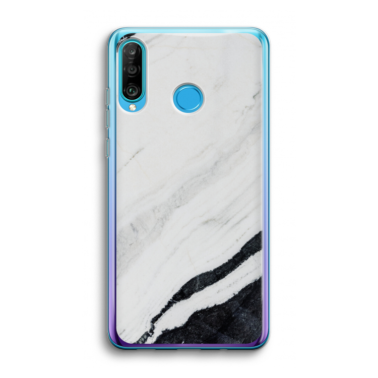 Elegante marmer: Huawei P30 Lite Transparant Hoesje