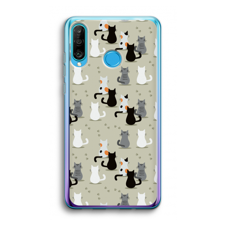 Katten: Huawei P30 Lite Transparant Hoesje