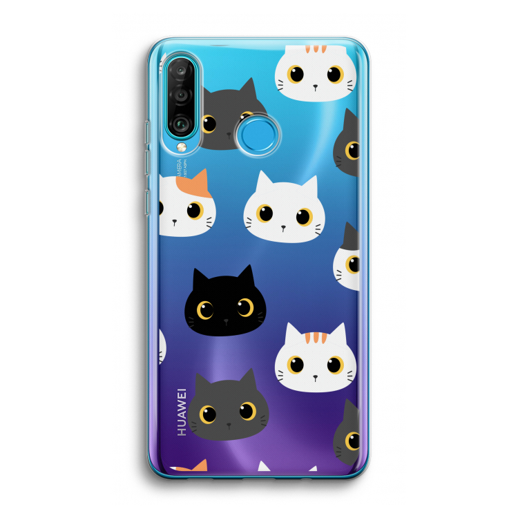 Katten: Huawei P30 Lite Transparant Hoesje
