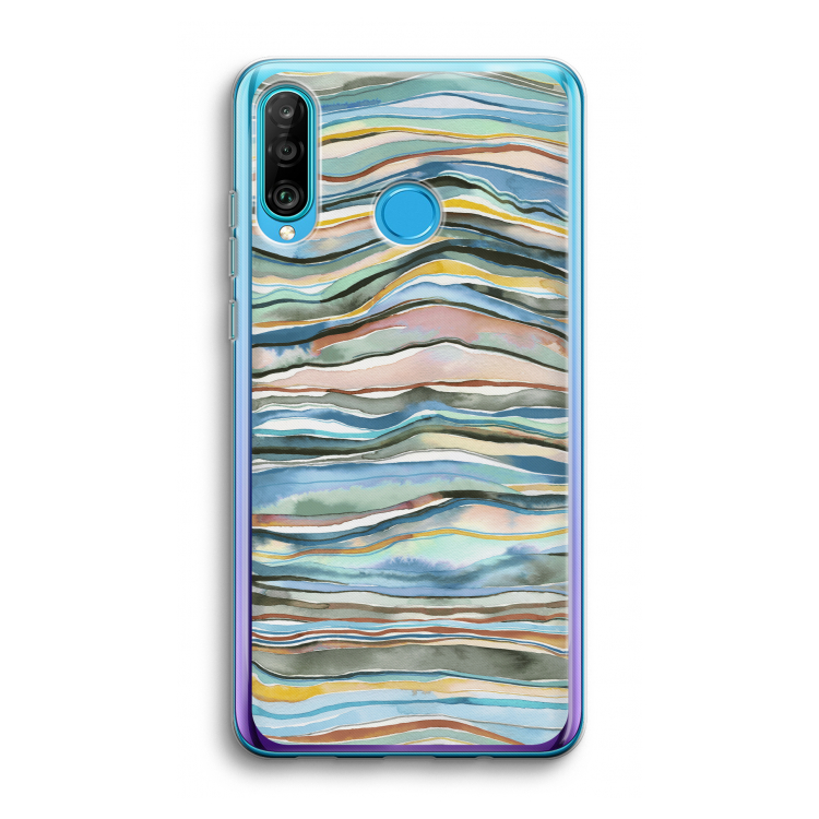 Watercolor Agate: Huawei P30 Lite Transparant Hoesje