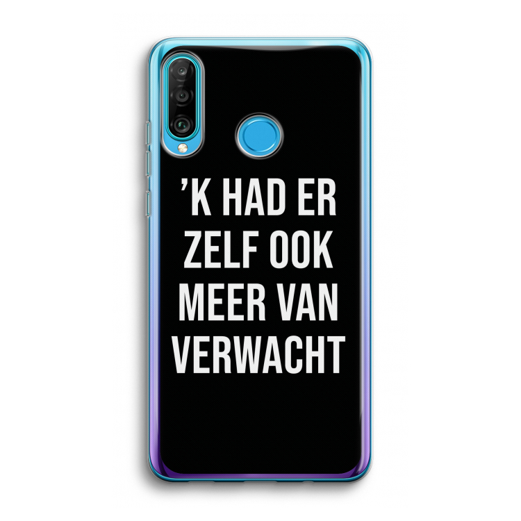 Meer verwacht - Zwart: Huawei P30 Lite Transparant Hoesje