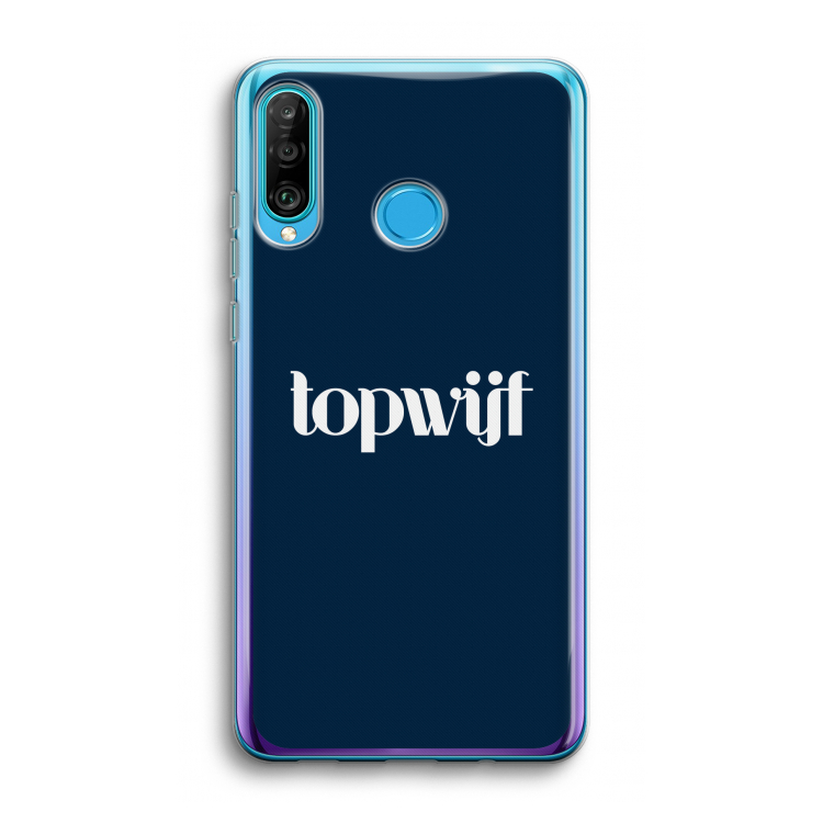 Topwijf Navy: Huawei P30 Lite Transparant Hoesje