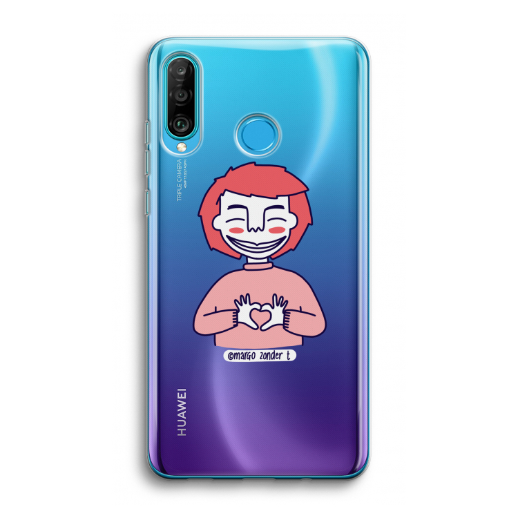 Hartje: Huawei P30 Lite Transparant Hoesje