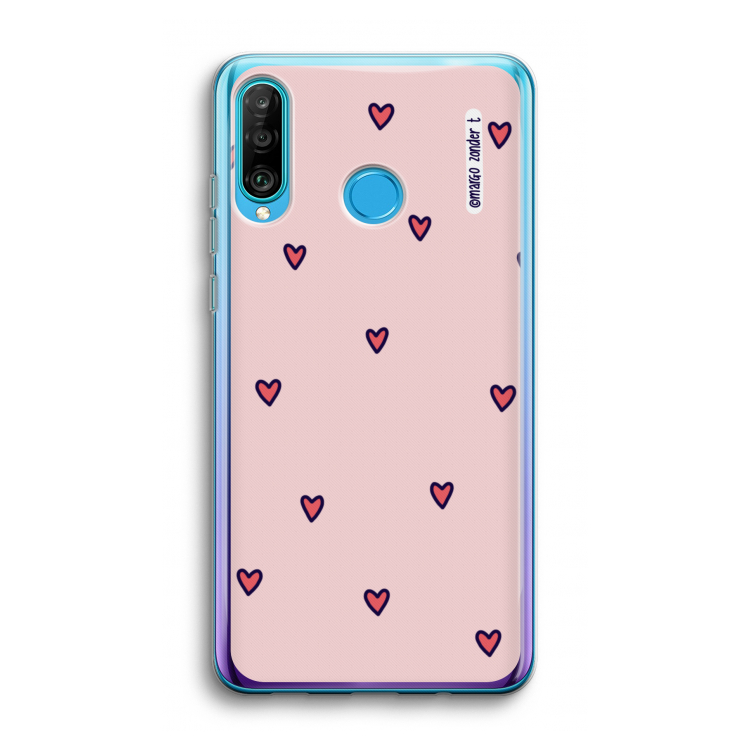 Hartjes: Huawei P30 Lite Transparant Hoesje