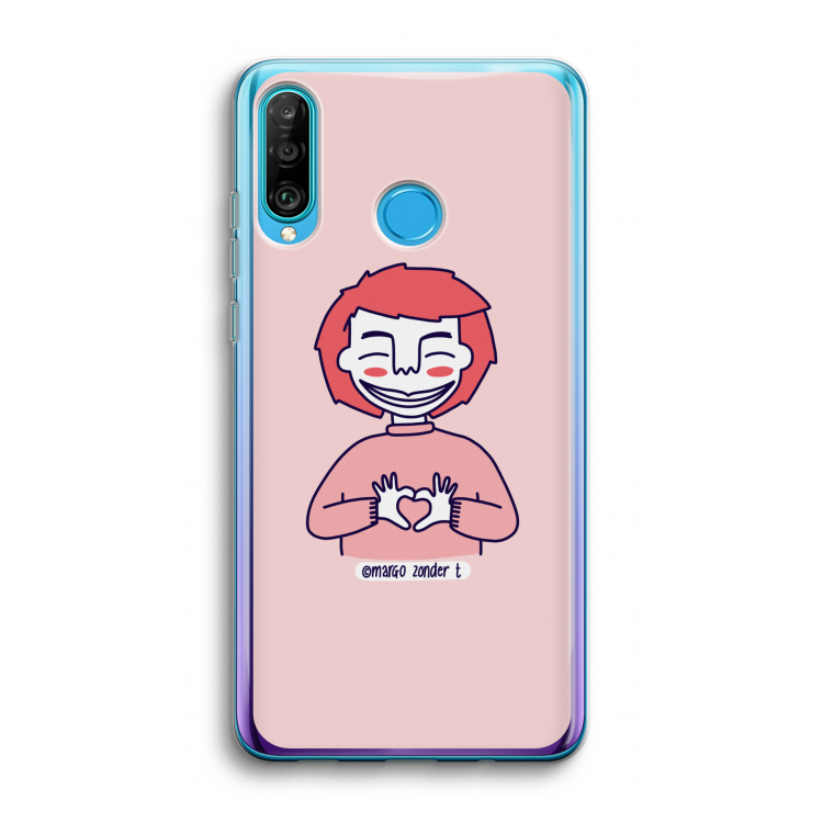 Hartje: Huawei P30 Lite Transparant Hoesje