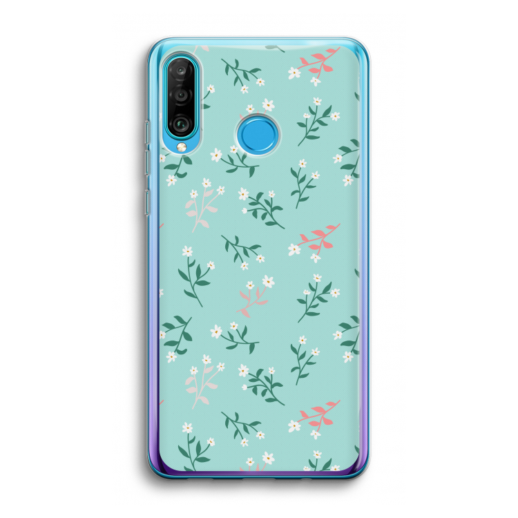Small white flowers: Huawei P30 Lite Transparant Hoesje