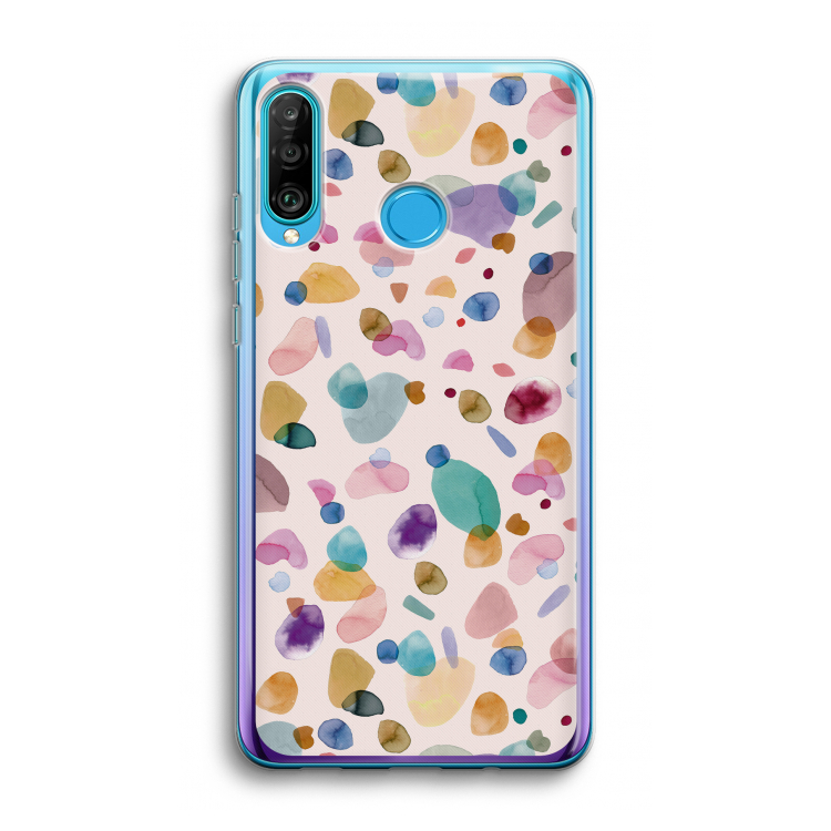 Terrazzo Memphis Pink: Huawei P30 Lite Transparant Hoesje