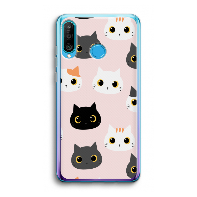 Katten: Huawei P30 Lite Transparant Hoesje