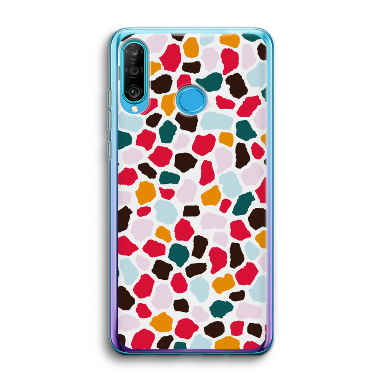 Colored Giraffe: Huawei P30 Lite Transparant Hoesje