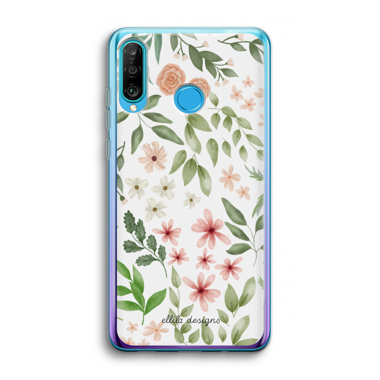 Botanical sweet flower heaven: Huawei P30 Lite Transparant Hoesje