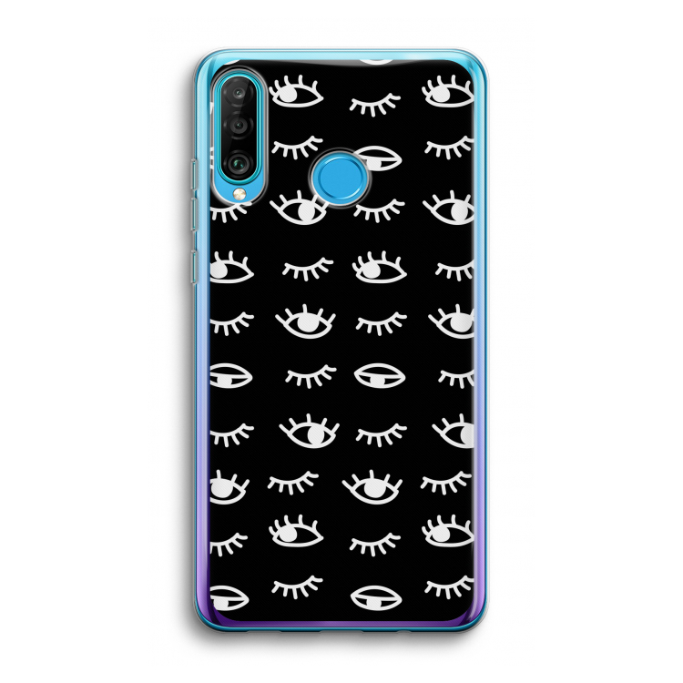 Eye pattern #3: Huawei P30 Lite Transparant Hoesje