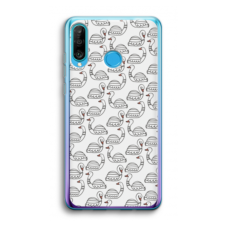 Zwanen: Huawei P30 Lite Transparant Hoesje