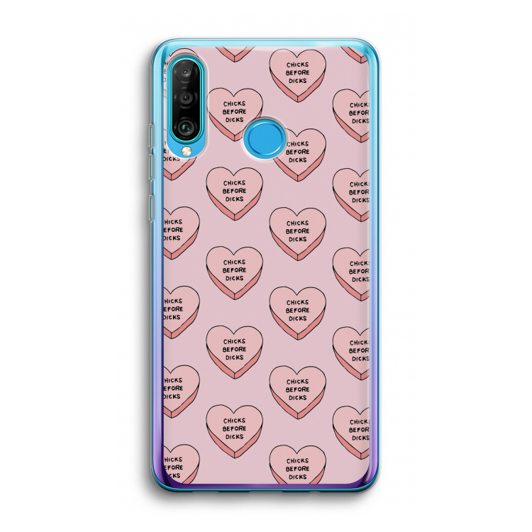 Chicks before dicks: Huawei P30 Lite Transparant Hoesje