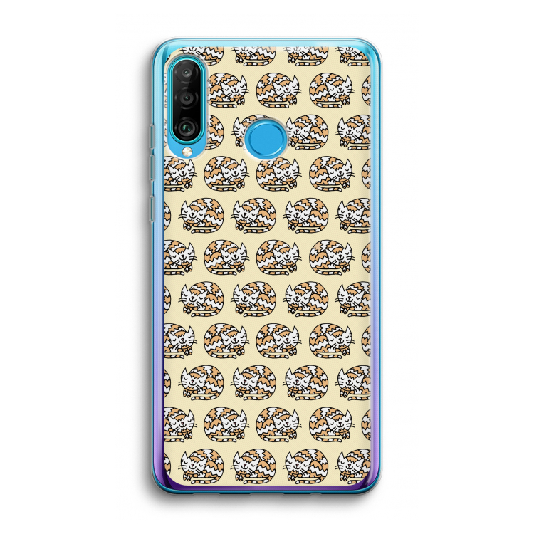 Slapende poes: Huawei P30 Lite Transparant Hoesje