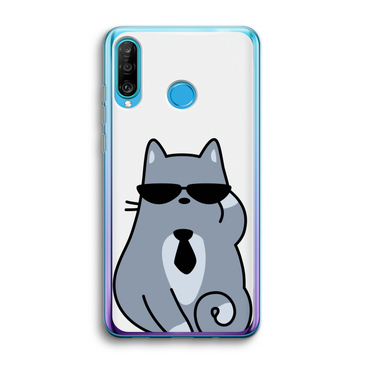 Cool cat: Huawei P30 Lite Transparant Hoesje