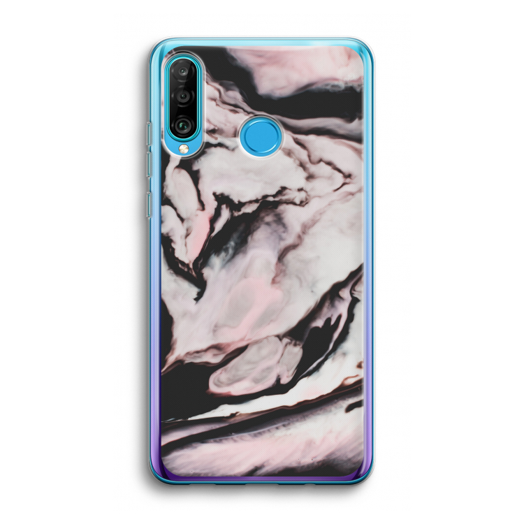 Roze stroom: Huawei P30 Lite Transparant Hoesje