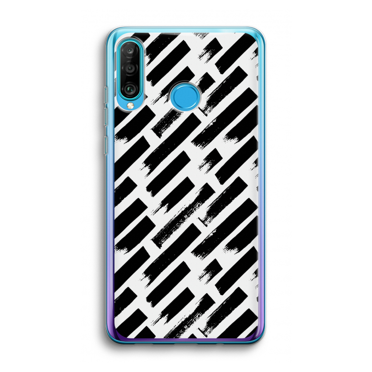 Zwarte vegen: Huawei P30 Lite Transparant Hoesje