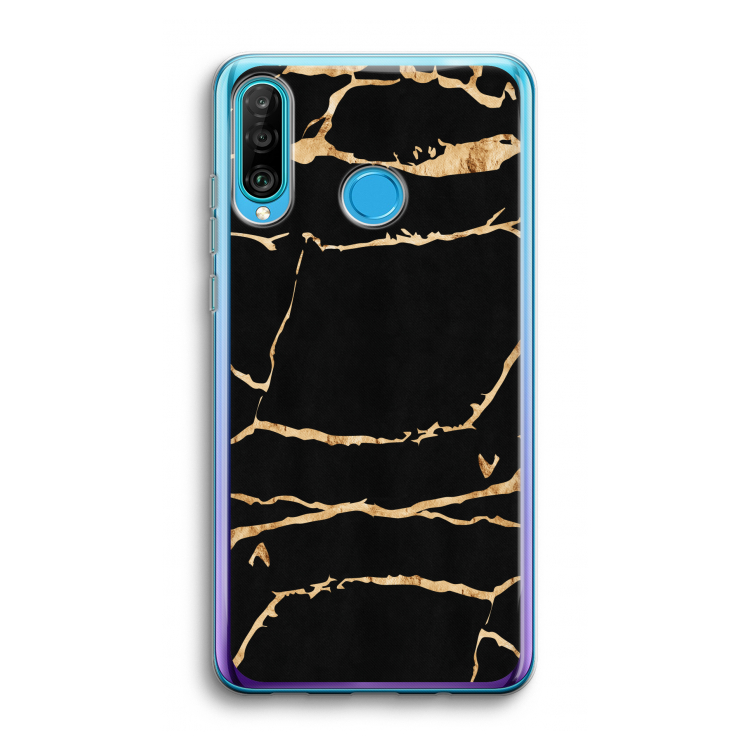 Gouden marmer: Huawei P30 Lite Transparant Hoesje