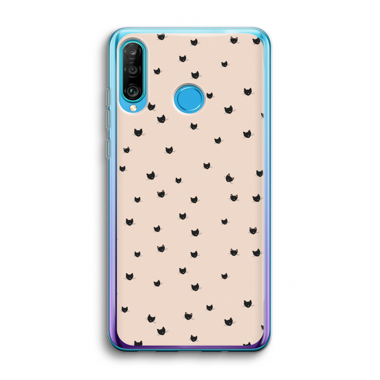 Kleine kattenkopjes: Huawei P30 Lite Transparant Hoesje