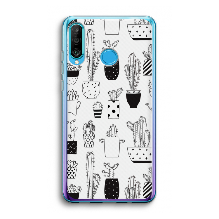 Cactusmotief: Huawei P30 Lite Transparant Hoesje