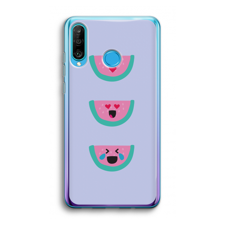 Smiley watermeloen: Huawei P30 Lite Transparant Hoesje